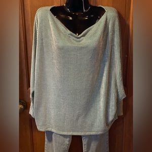 ZENANA Ribbed Batwing Top- Dark Green